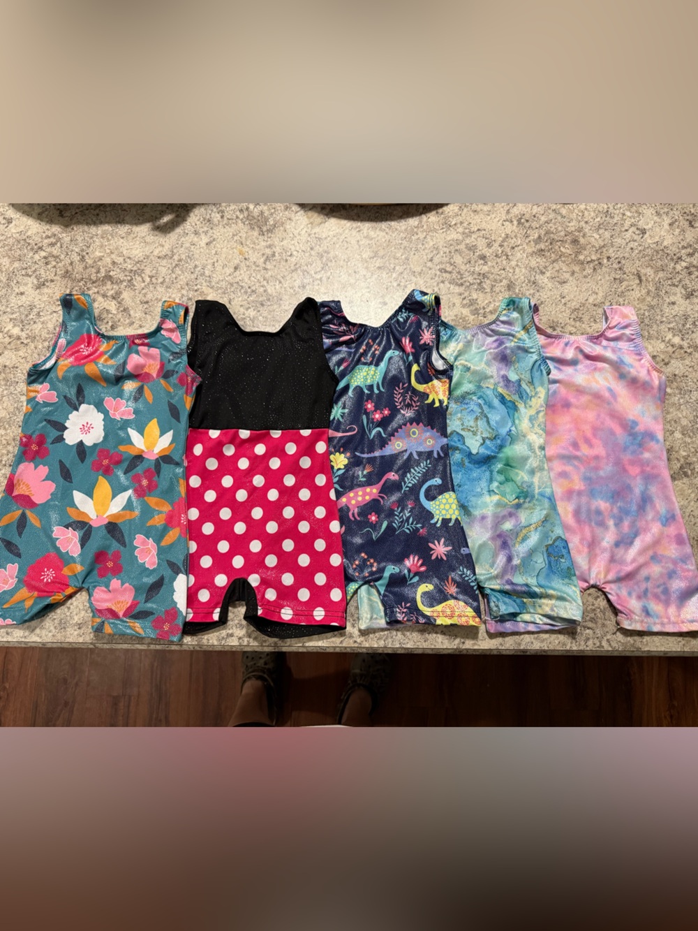 Girls Gymnastic Leotards - set of 5